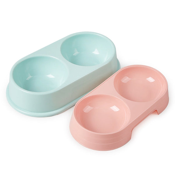 Candy Color Double Bowls for Dogs & Cats