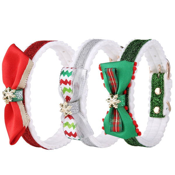 Bow Tie Christmas Collars for Dogs & Cats