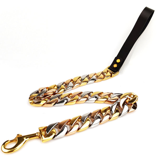 Chew-Proof Stainless Steel Cuban Chain Leash