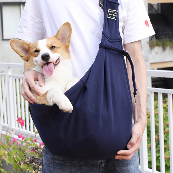 Hands-Free Dog Shoulder Carrier with Adjustable Strap